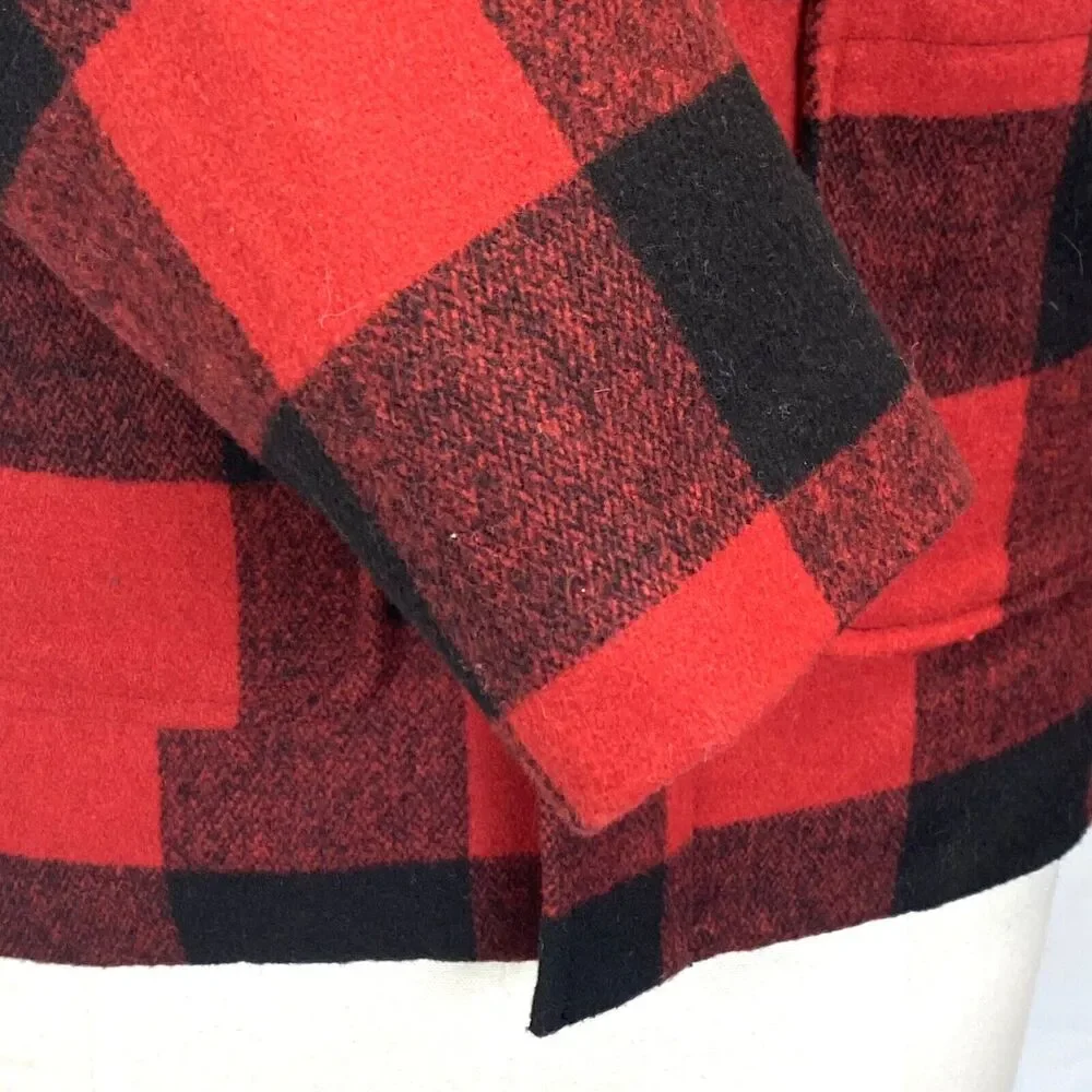 Cat & Jack Women's L (12-14) Buffalo Plaid Jacket Hooded Lined Poly Fill NEW